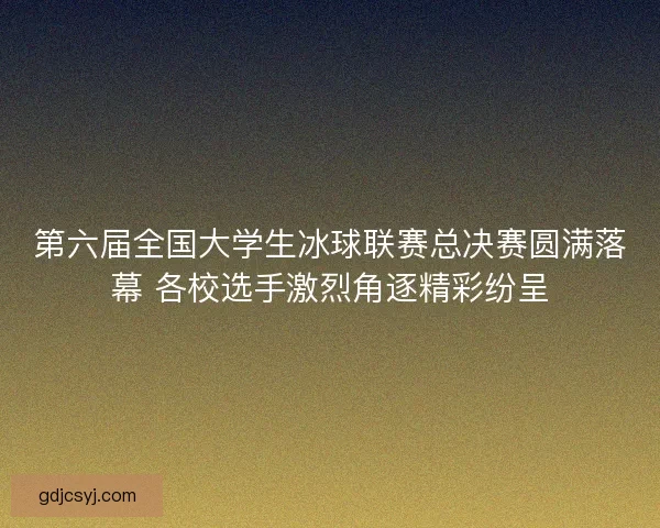 第六届全国大学生冰球联赛总决赛圆满落幕 各校选手激烈角逐精彩纷呈